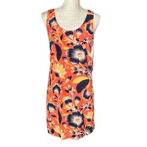 J.Crew J. Crew Twist Back 100% Silk Dress Hibiscus Floral‎ SZ 4